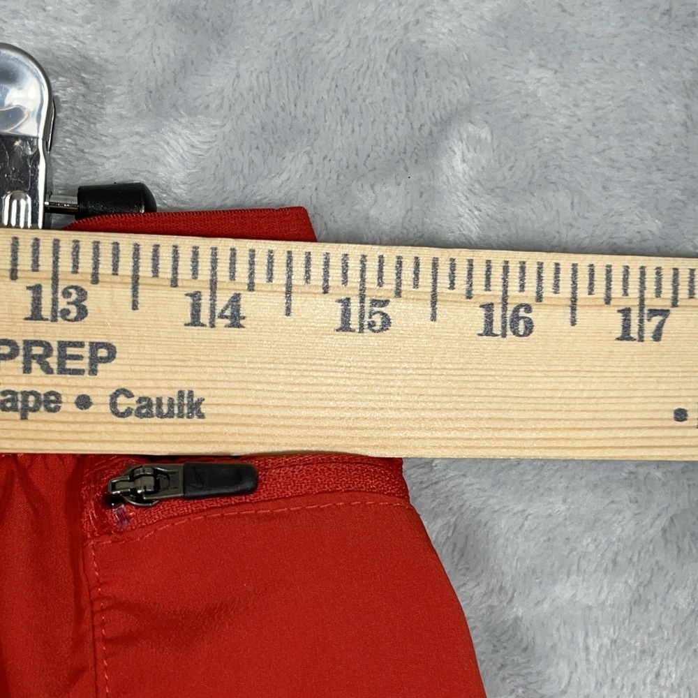 Nike Dri Fit Womens Lined Running Shorts M Red Drawstring 4" Lacrosse Zip Pocket - Picture 4 of 14